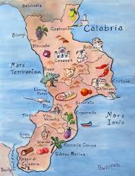 Calabria Italy Illustrated Map Matted Calabria Italy Tropea Italy Calabria