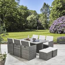 10 Seater Rattan Cube Garden Set Outdoor Dining Furniture Grey Weave Cube Dini Outdoor Garden Furniture Rattan Garden Furniture Garden Furniture Sets
