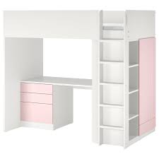 Kinder hochbettgestell mit rutsche tunnel in hellgrün beige. Ikea Smastad Hochbett Weiss Blassrosa Mit Schreibtisch 4 Schubladen 90x200 Cm Moebel Suchmaschine Ladendirekt De