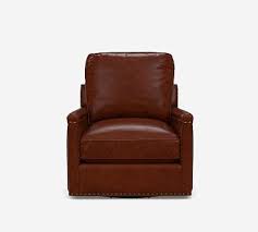 Check spelling or type a new query. Tyler Square Arm Leather Swivel Armchair With Nailheads Pottery Barn