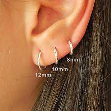 Select a size of sleeper earring. 925 Sterling Silver Trendy Vintage Hoop Sleeper Earrings Cartilage Nose Lip Small Endless Hoop Earring Hoop Earrings Aliexpress