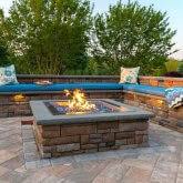 This random limestone square fire pit hasthis random limestone square fire pit has a natural looking stacked stone appearance that will enhance any back yard. Cast Stone Wall Square Fire Pit Kit Archives Ep Henry