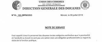 Tous les salariés date : Note De Service Sur La Ponctualite Et L Assiduite Des Douaniers