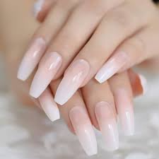 Natural acrylic nails coffin style nails.natural acrylic nails coffin photo 1. Natural Coffin Daily Salon False Nail Long Full Cover French Nail Tips Gradient Smooth Good Quality Ballerina Faux Ongles Buy Online In Monaco At Monaco Desertcart Com Productid 168179809