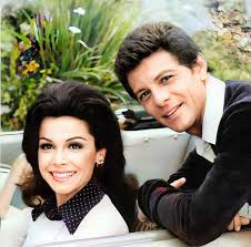 Great picture of Frankie Avalon (Avallone) with Annette Funicello. They  first met when they were both on Dick Clark's show in 1959. They went out  on a date after that when Frankie