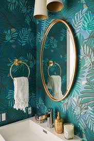 25 Wallpapered Bathrooms That Will Make You Want To Redecorate Living After Midnite In 2020 Powder Room Wallpaper Blue Powder Rooms Amazing Bathrooms