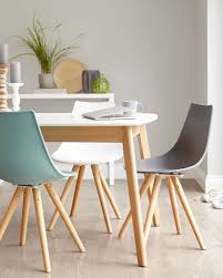 Argos home bolitzo oak effect dining table & 2 benches. White Matt Satin Extending Dining Table With Oak Legs Danetti