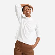 Everlane cashmere raglan mockneck sweater heather beige tan s. The Air Turtleneck Everlane