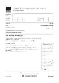 University Of Cambridge International Examinations Cambridge Checkpointenglish English Past Papers Past Papers Chemistry Paper