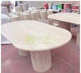 Mesa de centro oval em travertino - Fabricante exclusivo de ...
