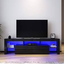 Evok offers entertainment units that have ample storage for your storage needs. Tv Cabinet Entertainment Unit Stand Gloss Furniture Black Handle Free Elegant Elegantshowers