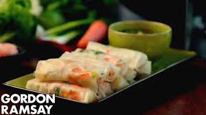 For this vietnamese spring roll recipe, i toss noodles with an easy, sweet and savory peanut sauce made of peanut butter, sriracha, tamari, and a drop of maple syrup. Fresh Prawn Rolls Gordon Ramsay Youtube