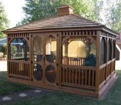 Gazebo Kits With Screens Gazebo Bois Amenagement Exterieur Maisons Exterieures