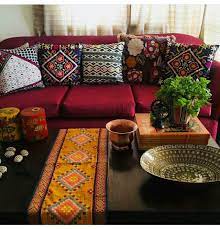 I Love How Low The Furniture Is And The Red Couch Red Sofa Living Room Red Sofa Living Indian Home Decor