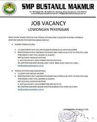 Informasi lowongan kerja cpns bumn juli 2021, lowongan kerja cpns 2021, bank, pegadaian, pertamina, bpjs, kesehatan, smp, sma, smk, d3, s1 juli 2021. Lowongan Pekerjaan Smp Bustanul Makmur Tenaga Pendidik Dan Tenaga Kependidikan Kebanyuwangi Com Situs Informasi Banyuwangi