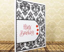 Black And Red Greeting Cards Elegant Birthday Greeting Card In Black White And Red Birthday Greeting Cards Birthday Greetings Happy Anniversary Cards