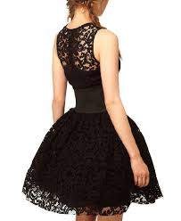 Black Sleeveless Hollow Out Lace Bubble Dress Asos Prom Dresses Fashion Lace Mini Dress