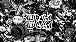Black And White Graffiti Vector Black And White Background For Gym In Graffiti Style In 2020 Black And White Background Graffiti Styles Gym Art