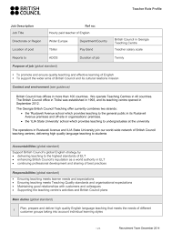 Role Profile British Council