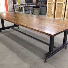 The Glenn Industrial Conference Table Industrial Livingroom Industrial Interiors Conference Table