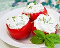 Tomates Farcies Legeres Au Fromage Frais Et A La Menthe Recette Recette Tomates Farcies Recette Tomate Tomates