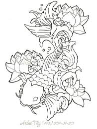 Classic Black Carp Fish Tattoo Stencil Fish Coloring Page Koi Fish Drawing Fish Drawings