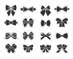 Black And White Bow Clipart Black Decorative Bows Icons Set Decorative Bows Bow Vector Icon Set