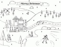 Winter christmas tree coloring pages. Simple Winter Scene Coloring Page Coloring Page Free Printable Coloring Pages For Kids