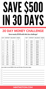 Money Challenge How To Save 500 In 30 Days Money Saving