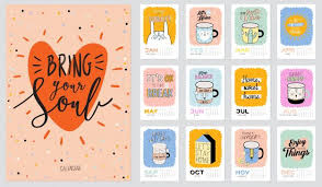 Cute Wall Calendar 2021 Yearly Planner Premium Vector Freepik Vector Food In 2020 Wall Calendar Yearly Planner Planner