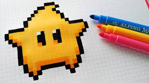 The biggest collection of pixel art tutorials on the net! Handmade Pixel Art How To Draw Kawaii Star From Super Mario Pixelart Dibujos En Cuadricula Arte Pixeles Minecraft Dibujos Pixelados