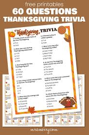 Many people mistakenly think that cinco de mayo celebrates mexican independence, much like in. 60 Thanksgiving Trivia Questions And Answers Printable Mrs Merry