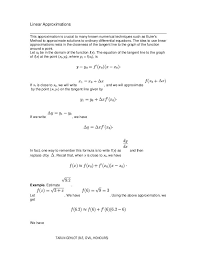 Linear Approximations Differential Equations Calculus Linear