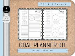 Printable Goal Planner Kit 2019 Productivity Planner 1 Quarter Goal Pages Instant Download Pdf Sizes Goal Planner Printable Planner Kit Goals Planner