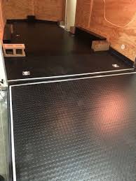 Pros of plank floor (rv flooring ideas) if you are looking for wood look, laminate flooring products are the best choice on ecofriendly materials, plus they are installed to be floating, meaning that they are not adhered to the sub floor below. 59 Trailer Flooring Ideas In 2021 Enclosed Trailers Floors And More Flooring