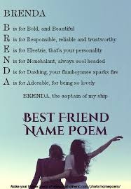 Acrostic Best Friend Name Poem Acrostic Best Friend Poem For Your Name Brenda The Captain Of My Ship Friend Poems Best Friend Poems Acrostic