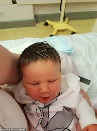 However, most of the white babies you'll see with lots of i had red hair when i was born; Baby Girl Is Born With Natural Blonde Highlights In Her Dark Hair Daily Mail Online