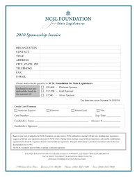 Sponsorship Invoice Sample