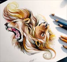 50 Inspiring Color Pencil Drawings Of Animals By Katy Lipscomb Pencil Drawings Of Animals Lion Art Art