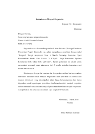 Contoh Surat Permohonan Ke Responden Untuk Mengisi Kuesioner Kumpulan Surat Penting