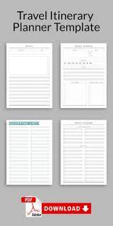 Travel Planner Template Travel Itinerary Travel Journal Etsy Travel Planner Template Travel Itinerary Planner Itinerary Planner