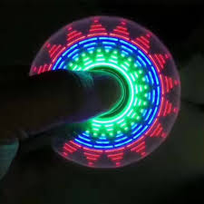 Electroplated Tri Bar Fidget Spinner With 18 Patterns Led Light Blue 3s26400712 Led Toy Novelty Toys Fidget Spinner