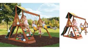 Shop costco for backyard playsets, with options like climbers, slides, jungle gyms, bucket swings, & more. Big Backyard Sunview Wooden Play Centre 399 99 Canadian Tire