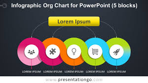 infographic org chart for powerpoint 5 blocks