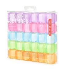 Square Reusable Ice Cubes Made Of Plastic Set Of 30 Filled With Pure Water By Kikkerland From Usa Walmart Com Walmart Com