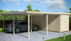 Dobbelt Carport Med Redskabsrum Elektriske Komponenter Carport