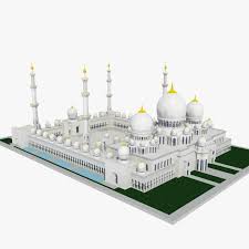 Sheikh Zayed Mosque Abu Dhabi 3d Model Ad Mosque Zayed Sheikh Model 3d Model Mosque Mosque Vector