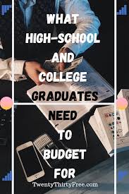 What High School And College Graduates Need To Budget For High School Budgeting College