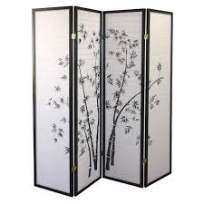 Ore International 5 83 Ft Black 4 Panel Room Divider R591 4 The Home Depot