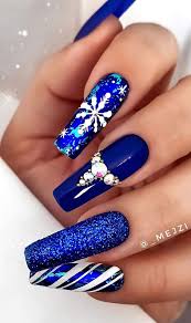 We are flooded with choices all around us. Festive Christmas Nail Art Ideas Cobalt Blue Christmas Nails